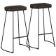 Sonata Scaune de bar 2 buc Negru 45x40x78 cm lemn masiv de mango