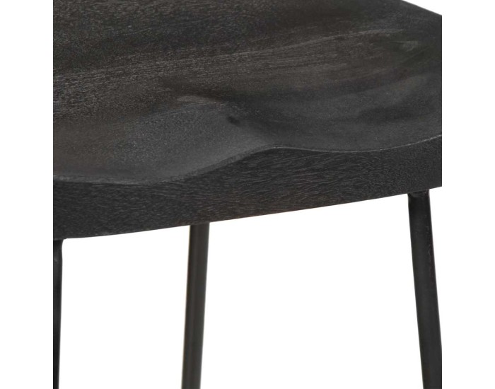 Sonata Scaune de bar 2 buc Negru 45x40x78 cm lemn masiv de mango