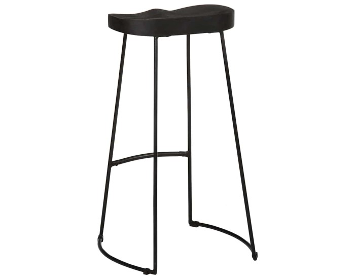 Sonata Scaune de bar 2 buc Negru 45x40x78 cm lemn masiv de mango