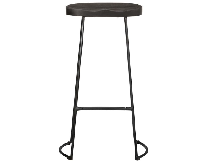 Sonata Scaune de bar 2 buc Negru 45x40x78 cm lemn masiv de mango