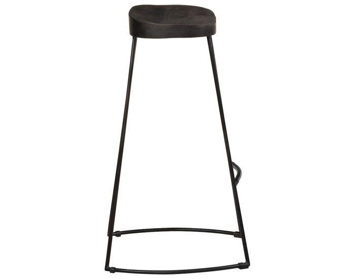 Sonata Scaune de bar 2 buc Negru 45x40x78 cm lemn masiv de mango