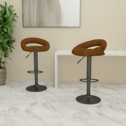 Sonata H Бар табуретки, 2 бр, кафяви, кадифе - Scaune de bar