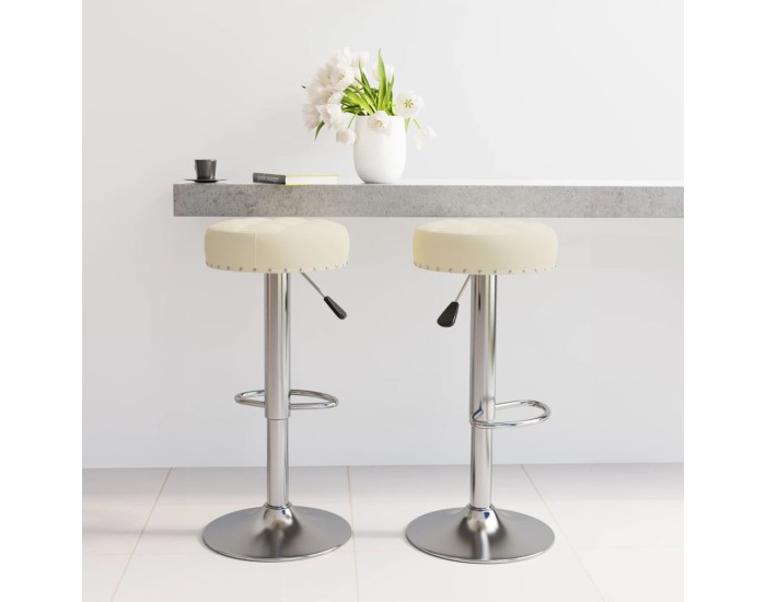 Sonata Scaune de bar, 2 buc., crem, material textil