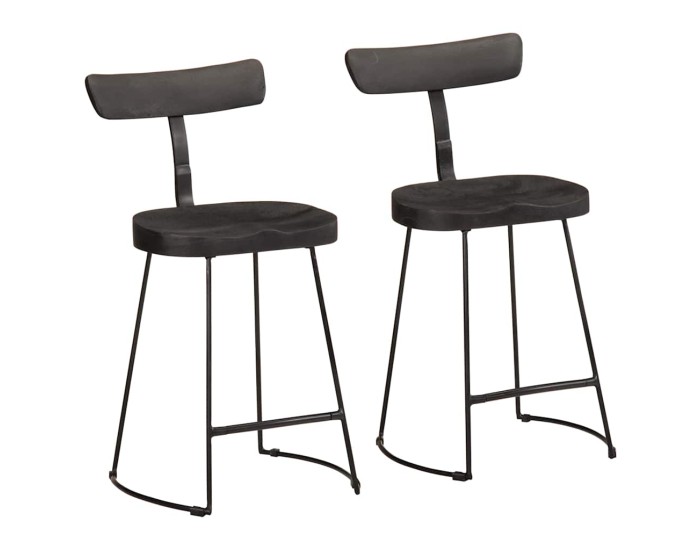 Sonata Scaune de bar 2 buc Negru 49x43x79 cm Lemn masiv Mango