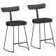 Sonata Scaune de bar 2 buc Negru 49x43x79 cm Lemn masiv Mango