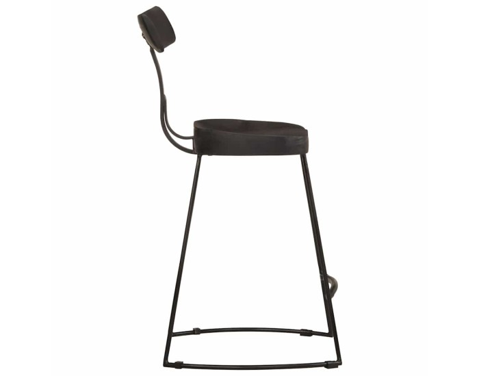 Sonata Scaune de bar 2 buc Negru 49x43x79 cm Lemn masiv Mango