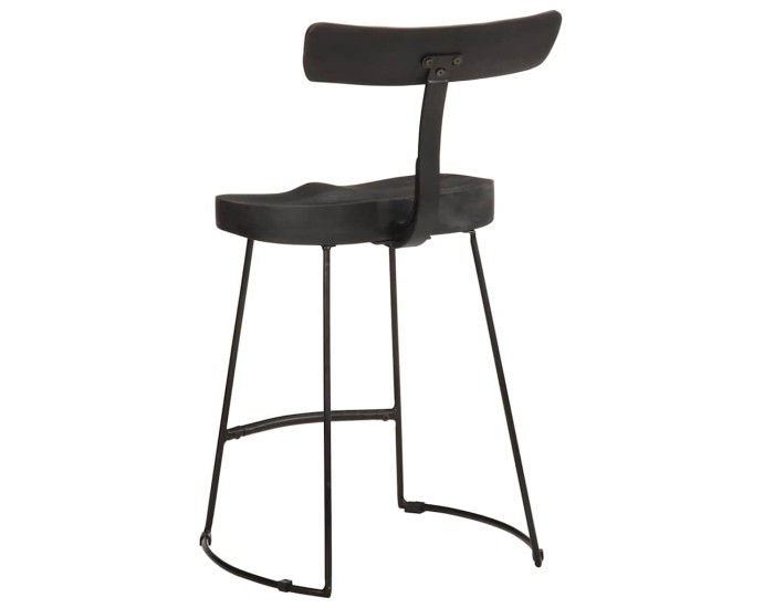 Sonata Scaune de bar 2 buc Negru 49x43x79 cm Lemn masiv Mango