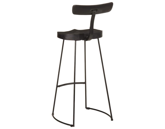 Sonata Scaune de bar 2 buc Negru 49x43x103 cm Lemn masiv Mango