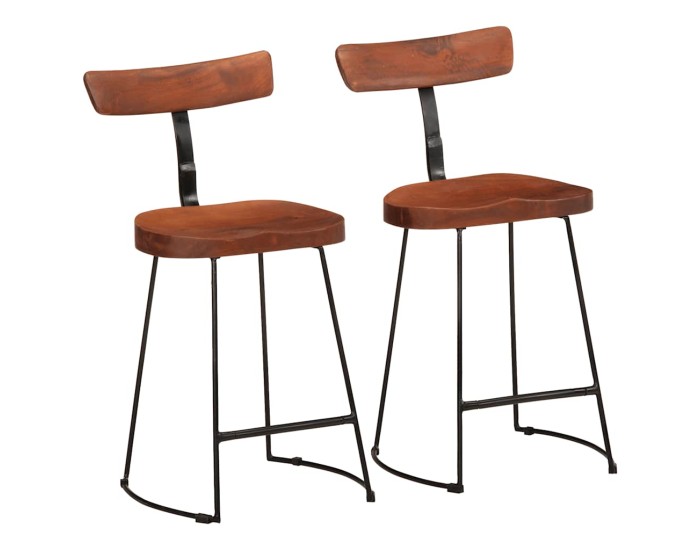 Sonata Scaune de bar 2 buc 49x43x79 cm lemn masiv de mango