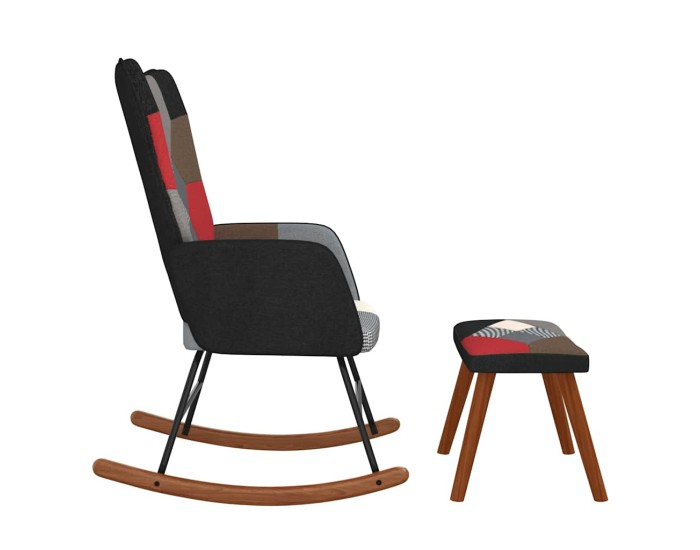 Sonata Scaun balansoar cu taburet, material textil, petice