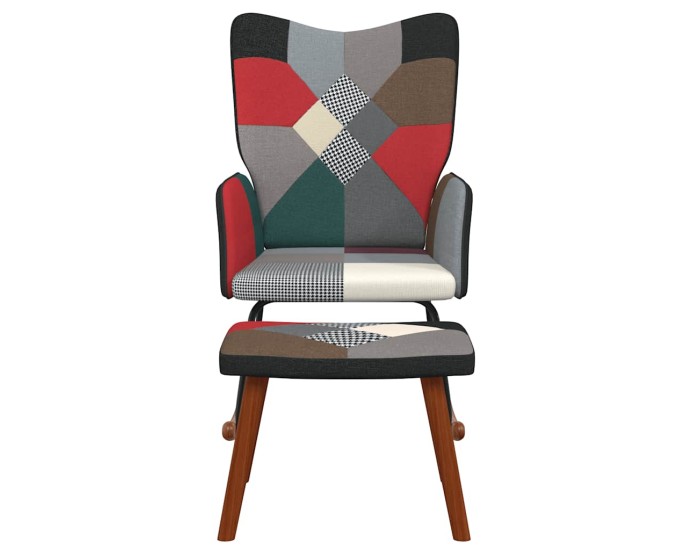 Sonata Scaun balansoar cu taburet, material textil, petice