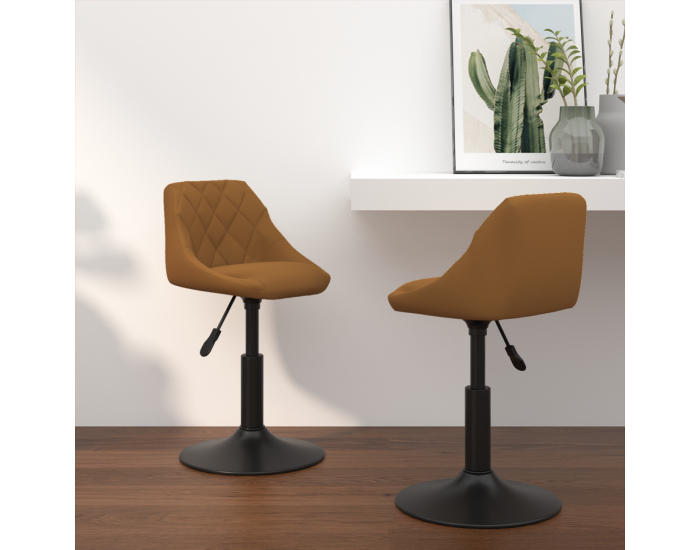 Sonata H Въртящи се трапезни столове 2 pcs Кафяво 46 x 44 x 77.5 см