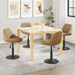 Sonata H Въртящи се трапезни столове, 4 бр, кафяви, кадифе - Scaune de dining