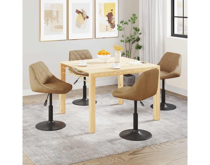 Sonata H Въртящи се трапезни столове, 4 бр, кафяви, кадифе