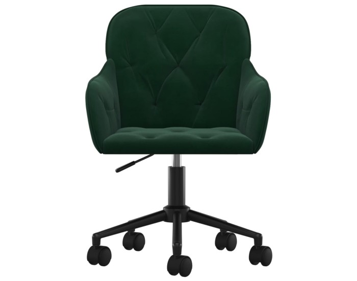 Sonata Scaune de bucătărie pivotante, 2 buc., verde închis, catifea