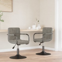 Sonata H Въртящи се трапезни столове, 2 бр, светлосиви, кадифе - Scaune de dining