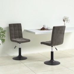 Sonata H Въртящи се трапезни столове, 2 бр, тъмносиви, кадифе - Scaune de dining