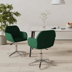 Sonata H Въртящи се трапезни столове, 2 бр, тъмнозелени, текстил - Scaune de dining