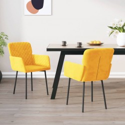 Sonata H Трапезни столове, 2 бр, жълти, кадифе - Scaune de dining
