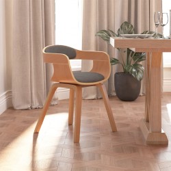 Sonata H Трапезен стол, светлосив, извито дърво и текстил - Scaune de dining
