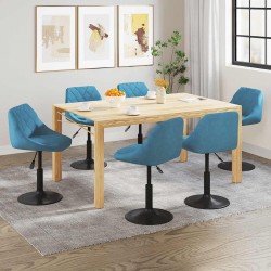 Sonata H Въртящи се трапезни столове, 6 бр, сини, кадифе - Scaune de dining