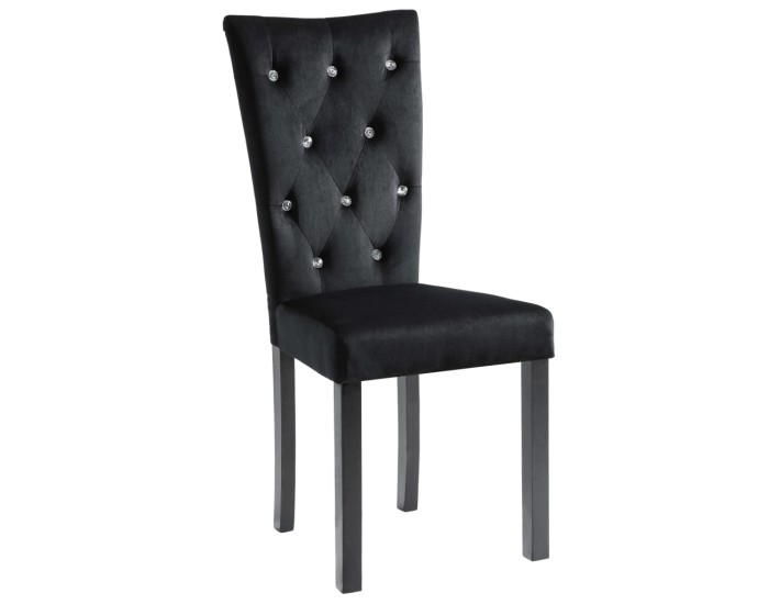 Sonata Scaune de sufragerie, 6 buc, negru, catifea
