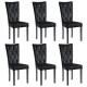 Sonata Scaune de sufragerie, 6 buc, negru, catifea