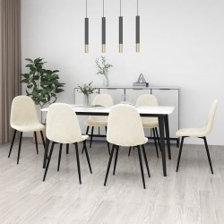 Sonata H Трапезни столове, 6 бр, кремавобели, кадифе - Scaune de dining
