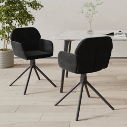 Sonata H Въртящи трапезни столове, 2 бр, черни, кадифе - Scaune de dining