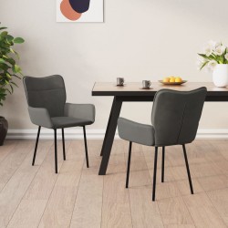Sonata H Трапезни столове, 2 бр, тъмносиви, кадифе - Scaune de dining