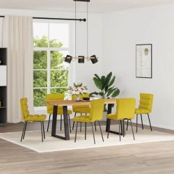 Sonata H Трапезни столове, 6 бр, жълти, кадифе - Scaune de dining