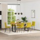 Sonata H Трапезни столове, 6 бр, жълти, кадифе