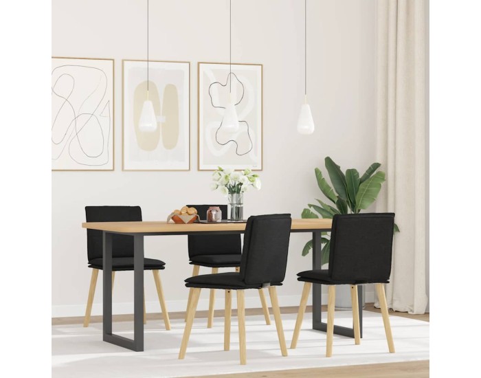 Sonata Scaune de bucătărie, 4 buc., negru, material textil