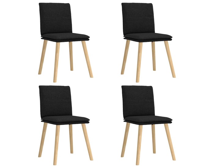 Sonata Scaune de bucătărie, 4 buc., negru, material textil