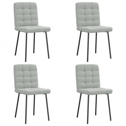 Sonata H Трапезни столове, 4 бр, светлосиви, кадифе - Scaune de dining