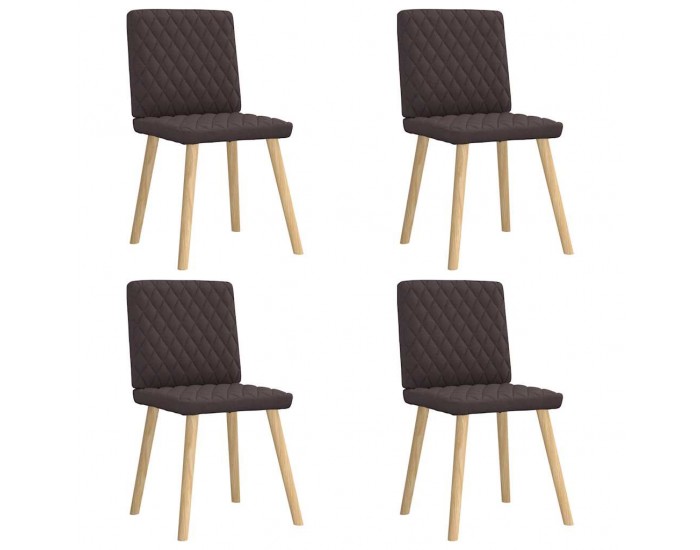 Sonata H Трапезни столове, 4 бр, тъмнокафяви, текстил