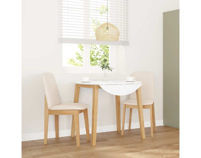 Sonata Scaune de sufragerie cu perne 2 buc din cauciuc din lemn masiv