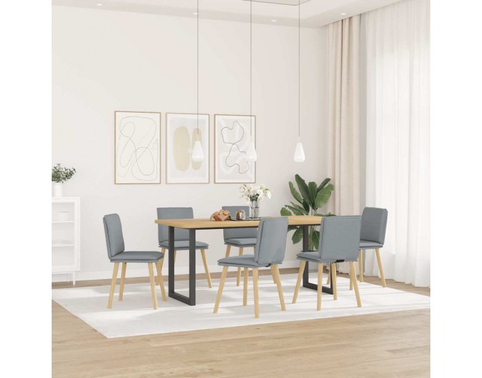 Sonata H Трапезни столове, 6 бр, светлосиви, плат