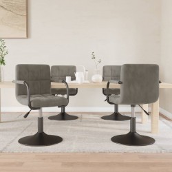 Sonata H Въртящи се трапезни столове, 4 бр, светлосиви, кадифе - Scaune de dining
