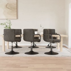 Sonata H Въртящи се трапезни столове, 6 бр, тъмносиви, кадифе - Scaune de dining
