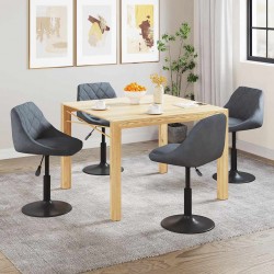 Sonata H Въртящи трапезни столове, 4 бр, тъмносиви, кадифе - Scaune de dining