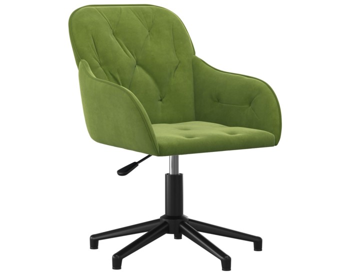 Sonata Scaune de bucătărie pivotante, 2 buc., verde deschis, catifea