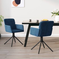 Sonata H Въртящи се трапезни столове, 2 бр, сини, кадифе - Scaune de dining