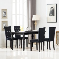 Sonata H Трапезни столове, 4 бр, черни, кадифе - Scaune de dining