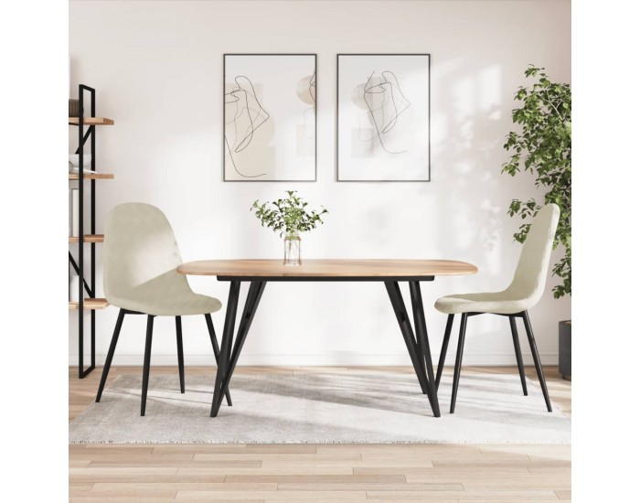 Sonata H Трапезни столове, 2 бр, кремави, кадифе