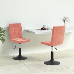Sonata H Въртящи трапезни столове, 2 бр, розови, кадифе - Scaune de dining