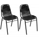 Sonata H Трапезни столове, 2 бр, черни, естествена кожа