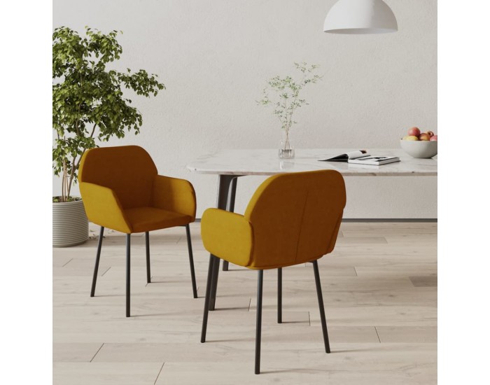 Sonata H Трапезни столове, 2 бр, кафяви, кадифе