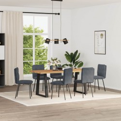 Sonata H Трапезни столове, 6 бр, тъмносиви, кадифе - Scaune de dining