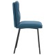 Sonata Scaune de sufragerie, 6 buc, albastru, catifea